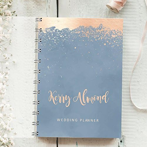 Personalised Wedding Planner Splatter Grey 4 year diary, Bride to be Hen Present, Wedding Organiser