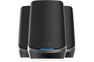 NETGEAR Orbi Mesh WiFi 6E Quad Band RBKE963B | Router con 2 Satelliti, Copertura Fino a 800 m², 200 Dispositivi, Velocità Fino a 10.8 Gbps, Nero