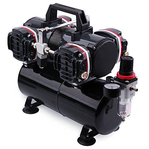 AWM Airbrush Kompressor AMC-33B Ölfrei, 1/4PS, 4 Zylinder Kolben-Compressor inkl. Druckregler