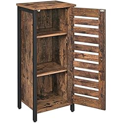 VASAGLE Meuble de rangement, Placard, Armoire, avec 2 étagères, portes à persiennes, pour salon, couloir, cuisine, bureau, chambre, style industriel, Marron rustique LSC35BX