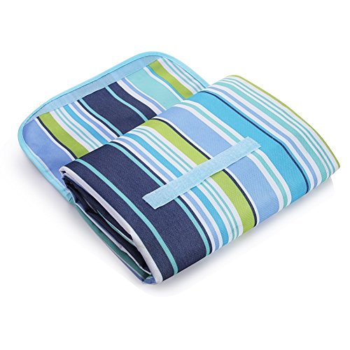 Picknickdecke, Nazzamo Stranddecke Picknickmatte, Fleece-Picknick-Decke mit Wasserabweisender Unterseite,70″ x 56″ - 4