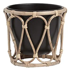 HM SERVICES Cane Bamboo Planter Stand for Home Garden Balcony indoor outdoor living room (set of 2 pes)