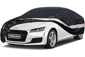 HOLTHLY 10 Layers Coupe Car Cover Waterproof Breathable,100% Waterproof Outdoor Car Covers Custom Fit for Jaguar F type, Audi TT, BMW Z4, Nissan 350Z 370Z, Porsche 718 Cayman,etc Black