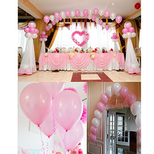 NUOLUX Pearly Glanz Ballon Dekoration für Hochzeit Geburtstag Party Spielzeug für Kinder 50pcs Spaß (weiß-rosa) - 2