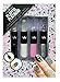 S&S 4pk Playful Platinum Textured Nail Varnish + Nail Art Sticks (Hologram Glitter, Nail Gems + Fine Glitter) Gift set