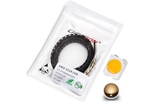 Chanzon 100 pezzi 3528 (1210) Chip di luci a diodi LED SMD bianco caldo (montaggio superficiale PLCC 3.5mmx2.8mm DC 3V 20mA 7-8LM) Lampadine ad alta intensità Lampade Componenti elettronici Diodi