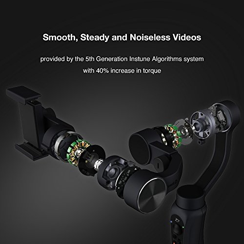 Zhiyun Smooth-Q Stabilizzatore a 3 assi per smartphone come iPhone Plus/7/6Plus/6,Samsung,Huawei and GoPro3/4/5 fino ad 200g/6