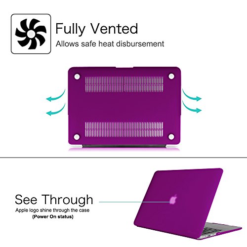 Fintie MacBook Air 13 Hülle – Ultra Slim Hochwertige Matt Gummierte Hartschale Tasche Schutzhülle Snap Case für Apple MacBook Air 13.3 Zoll (A1466 / A1369) , Lila - 5