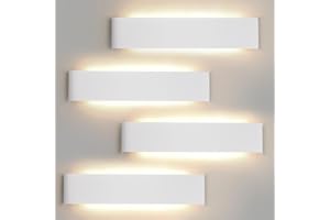 Mille Lucciole 4 Piezas 24W Apliques de Pared LED Interior 2880LM Lámpara de Pared Moderna Blanco Luz de Aluminio IP44 38cm Moderno LED Lámpara de Interior 3 Temperatura de Color Se puede elegir