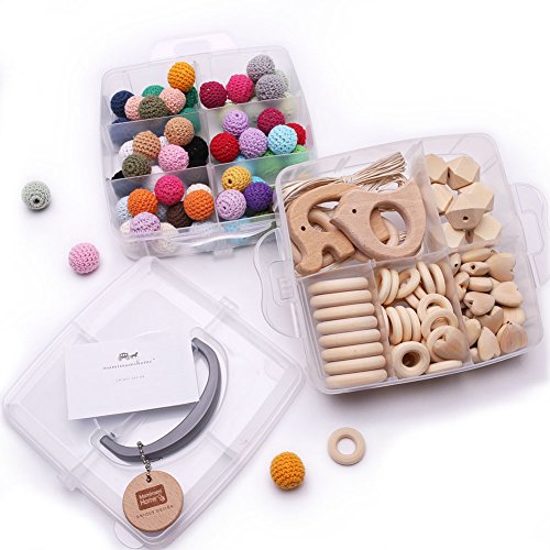 Mamimami Home Baby Teether Holz Diy Tier Rassel organischen Teether Dschungel Spielzeug Holz Waldorf Spielzeug Holz Teether Halskette / Armband DIY Zubehör - 2