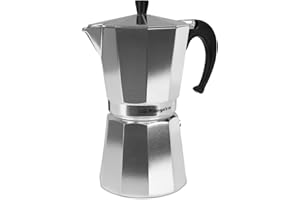Orbegozo KF 1200, machine à café italienne, 12 tasses, poignée ergonomique, convient aux cuisinières à gaz, électriques et vitrocéramiques, aluminium, soupape de sécurité