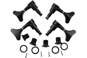 Musiclily Mécaniques Basse 2x2 Scellées pour Basse électrique 4 Cordes, Noir