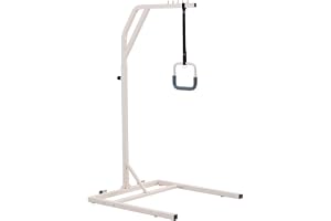 VEVOR Trapetsstång för säng med 2 hjul, fristående trapetsstång, höjdjusterbar, lätt att installera, för äldre funktionshindrade, perfekt för sjukhus, vårdhem och hemvård