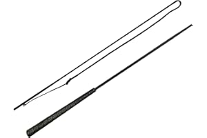 JA Horse Touchiergerte Bogenpeitsche Fahrpeitsche Pferd Fahren Bogen Peitsche Fahrsport Bodenarbeitsgerte Gummi Griff (schwarz, 120 cm)