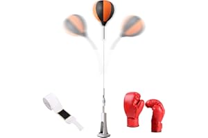 GENÉRICO Bolsa de Boxeo Independiente, Boxing Standing Reflex Bag,Kit de Bolsa de Boxeo de pie - Equipo de Boxeo Ajustable de Altura, Entrenamiento de coordinación Mano-para la precisión