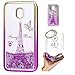 Produktbild Hülle Galaxy J7 2017 (EU Ausgabe) Hülle Transparent Hardcase,3D Galvanotechnik TPU Kreative Liquid Bling Hülle Case Für Galaxy J7 2017 J730 ,Dynamisch Kristall Handytasche + Schlüsselanhänger (R) (2)