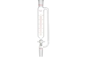 stonylab Pressure Equalizing Graduated Addition Funnel, Borosilicate Glass Dropping Funnel 24/40 Joint 100ml with PTFE Stopcock for Laboratory (100ml)