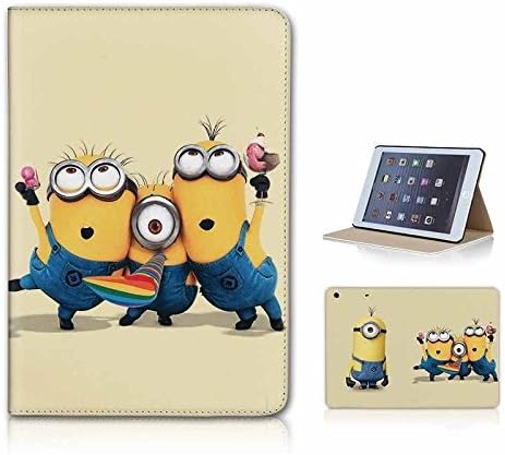 New Kids Cartoon Disney Princess Frozen Elsa Anna Snow Man Flip Folio Stand up Cover Case For Samsung Tablets / tab 3 & 4 Models (Samsung Tablet: Tab 3 7" inch T210 P3200, Three Minion Party)