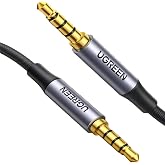 Ugreen 3.5 mm Hi-Fi Erkek to Erkek TRRS Aux Ses ve Mikrofon Kablosu 1.5 Metre Siyah