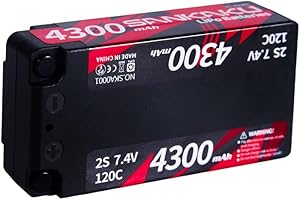 SANKAKU 7,4V 2S Batería Lipo 4300mAh 120C Estuche Duro con Bala de 4mm para RC Afición a Buggy Vehículos Coche Camión Tanque Barco Carreras