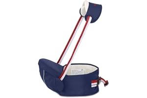 SONARIN Multifonctionnel Hipseat Baby Carrier Porte-bébé,Free Size,Toddler Support de siège de hanche,ceinture de transport avant,4 positions de transport(Bleu Foncé)