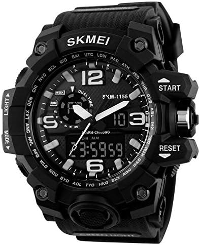 OUMOSI Men Military Watches LED Digital And Analog Multifunctional Sports Wristwatches (Black)
