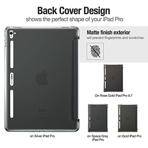 iPad Pro 9.7 Hülle, ESR® Durchscheinend Hintere Abdeckung (Silikon Rahmen + Hart PC Zurück) mit Kühlloch Schutzhülle für iPad Pro 9.7 (Grau) - 3