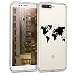 Produktbild kwmobile Hülle für Huawei Y6 (2018) - TPU Silikon Backcover Case Handy Schutzhülle - Cover klar Weltkarte Umriss Design Schwarz Transparent