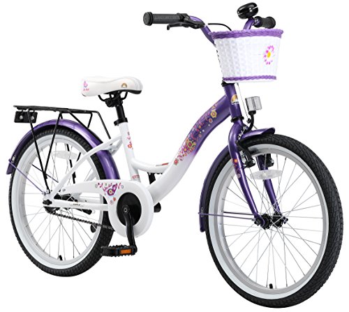 BIKESTAR® Premium Kinderfahrrad für sichere und sorgenfreie Spielfreude ab 6 Jahren ★ 20er Classic Edition ★ Candy Lila & Diamant Weiß
