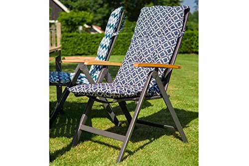 HARTMAN Alice Multipositionssessel in Xerix-Black, solides Aluminiumgestell, Sitzfläche aus hochwertiger Textilene, ca. 68 x 62 x 111,5 cm, Rückenlehne verstellbar, Teakholz-Armlehne, wetterfest - 2