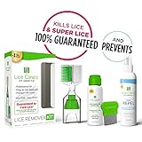 Lice Treatment Kit + Daily Prevention Conditioning Spray by Lice Clinics - Cure & Repel Lice with Complete Kit