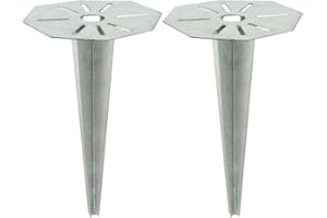 Britalia 2 Pack - Zinc Plated Ground Spike for Post Lighting & Pedestal Lights | Height 300mm x Diameter 185mm | Easy Installation | Garden & Patio Areas
