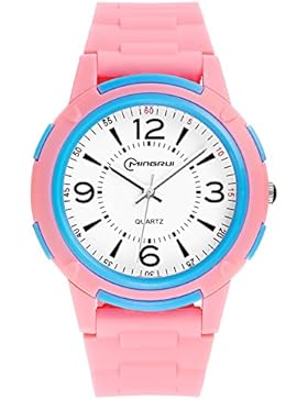 Kind] Quartz uhr,Elektronische uhren 30m wasserdicht Quarz-uhrwerk Große zifferblatt Studenten Junge Mädchen Schwimmbad-A