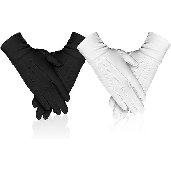 2 Paia Guanti Da Cerimonia VIUWIZE - Nero, Cotone E Poliestere - Per Eventi Formali - Foto 10
