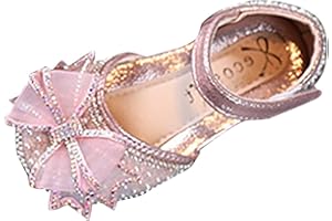 BOTCAM Bowknot Performance Chaussures de Danse pour Filles Chaussures Enfant Perle Strass Brillant Enfants Princesse Chaussures Paillettes