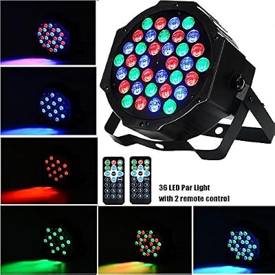 AONCO 36W Projecteur Disco Par Led Dmx Projecteur Lumière Jeu de Lumière à 36 LED Sound Auto Stroboscope Mode Lumière dj Lampe de Scène Lumière Disco Soirée Anniversaire Mariage 220V