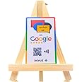 REVUZ Gooogle Review Card – Equipped with NFC Chip and QR Code, Instant Activation with Your Business Page Link, Tap or Scan to Access. (White PVC Card With Stand)