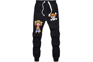WANHONGYUE Anime One Piece Luffy Zoro Sweatpants Jogginghose Cosplay Kostüm Lange Trousers Sporthose Trainingsanzug mit Taschen