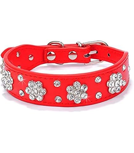 Strass-Hundehalsband Mit Blumen – Verstellbar, Glitzernd & Stylisch