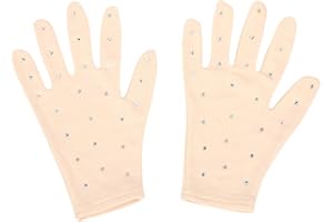 EHJRE Eiskunstlauf Wettkampfhandschuhe, Strass Dekoration, Tanzhandschuhe für Eiskunstlauf Wettbewerb, Trainingsshow