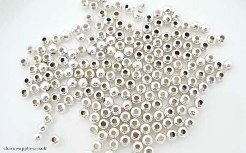 Charms and Occasions Ltd Metal Spacer Beads - 3mm - Silver Plated - Qty 200