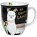 Produktbild Happy Life 45544 Kaffee-Tasse mit Lama Tier-Motiv, mit Spruch No Drama Lama, Porzellan, 40 cl, Geschenk-Tasse