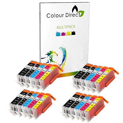 4 Conjuntos ( 20 tinta ) Colour Direct Compatible Cartuchos PGI 570XL CLI 571 XL- Reemplazo Para Canon Pixma MG5750 MG5751 MG5752 MG5753 MG6850 MG6851 MG6852 MG6853 MG7750 MG7751 MG7752 MG7753 impresoras .