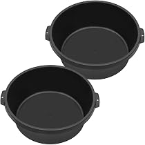 3 Bacs De Mélange Maçonnerie 14L - PVC Noir - ⌀ 400mm - Pour Mortier, Plâtre, Jardinage - KOTARBAU