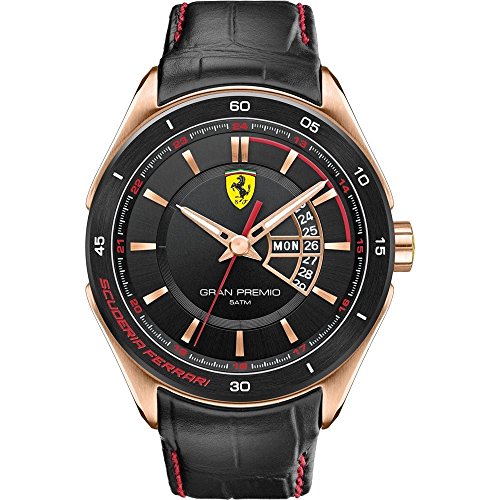 Ferrari Herren-Armbanduhr XL GRAN PREMIO Analog Quarz Leder 830185