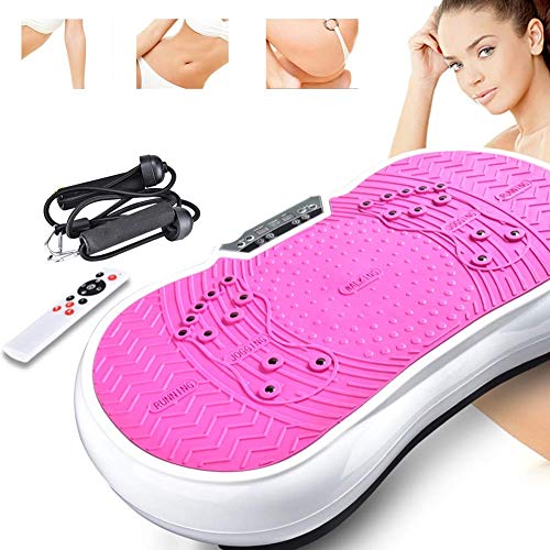 TYERY Power Plate - Fat Reduction Slim Vibration Machine Exercise Vibrating Plate Platform Trainer Body Shaper Fitness Mutiuse at Home Family Lazy Movement, pink
