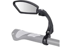 PEPPY 1 Pack Bike Mirrors, 360° Adjustable Bicycle Mirror, Scratch-Resistant Convex Glass Lens, Wide Angle Rearview Bicycle Accessories, Rotatable Mobility Scooter Mirrors for Electric Bikes & Cycling（Left）