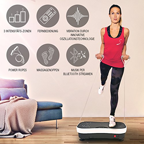 Sportstech Vibrationsplatte VP210 mit Bluetooth, Oszillationstechnologie für zu Hause, Magnet Fußreflexzonenmassage Funktion, Trainingsbändern + Fernbedienung + Lautsprecher im Vibrationsgerät - 2