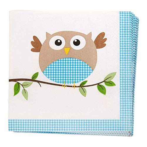 Neviti 672595 servilletas, diseño de búho, color azul