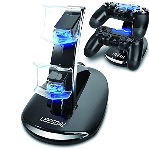 niceEshop(TM) Doble USB Soporte de Carga Estación de Acoplamiento para PS4 Controller (Negro) (Negro)